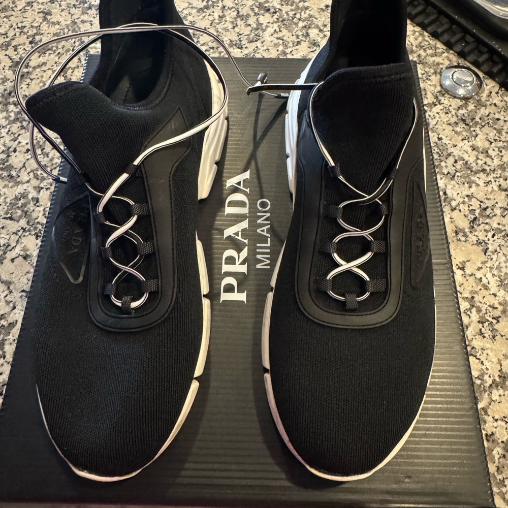 Prada Black and White Sneakers